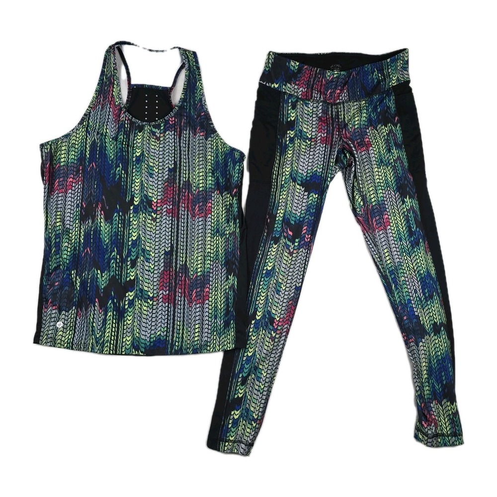 Jockey Brand Women's 2 Piece Athletic Wear Set Tank Top Pants Size M/L